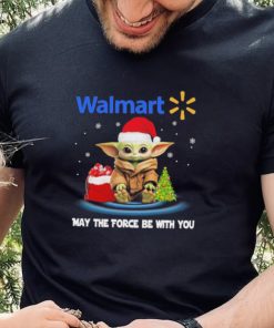 Official baby Yoda hat santa Walmart may the force be with you logo christmas hoodie, sweater, longsleeve, shirt v-neck, t-shirt