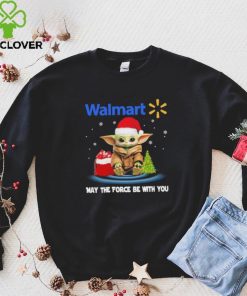 Official baby Yoda hat santa Walmart may the force be with you logo christmas hoodie, sweater, longsleeve, shirt v-neck, t-shirt