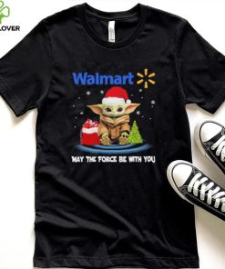 Official baby Yoda hat santa Walmart may the force be with you logo christmas hoodie, sweater, longsleeve, shirt v-neck, t-shirt