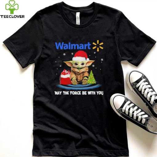 Official baby Yoda hat santa Walmart may the force be with you logo christmas hoodie, sweater, longsleeve, shirt v-neck, t-shirt