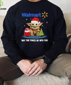 Official baby Yoda hat santa Walmart may the force be with you logo christmas hoodie, sweater, longsleeve, shirt v-neck, t-shirt