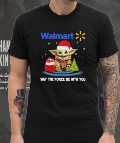 Official baby Yoda hat santa Walmart may the force be with you logo christmas hoodie, sweater, longsleeve, shirt v-neck, t-shirt