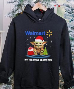 Official baby Yoda hat santa Walmart may the force be with you logo christmas hoodie, sweater, longsleeve, shirt v-neck, t-shirt