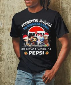 Official baby horror santa someone swiped my reindeer sleigh so now I work at pepsi christmas shirt