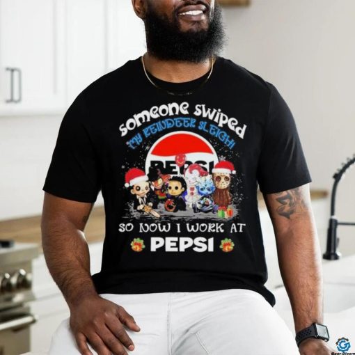Official baby horror santa someone swiped my reindeer sleigh so now I work at pepsi christmas shirt