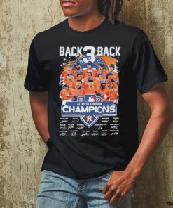 Official back 3 Back 2023 Al west division champions Houston Astros team player signatures shirt