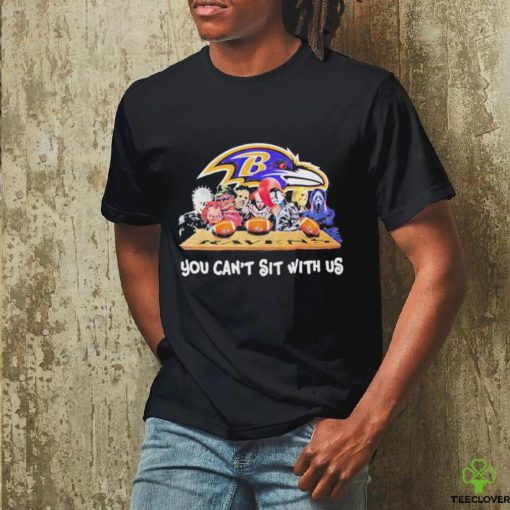 Official baltimore Ravens Horror Movies You Can’t Sit With Us Halloween T shirt