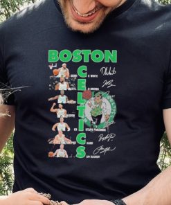 Official boston Celtics Men Baskerball Signature T Shirt