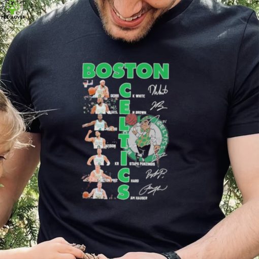 Official boston Celtics Men Baskerball Signature T Shirt