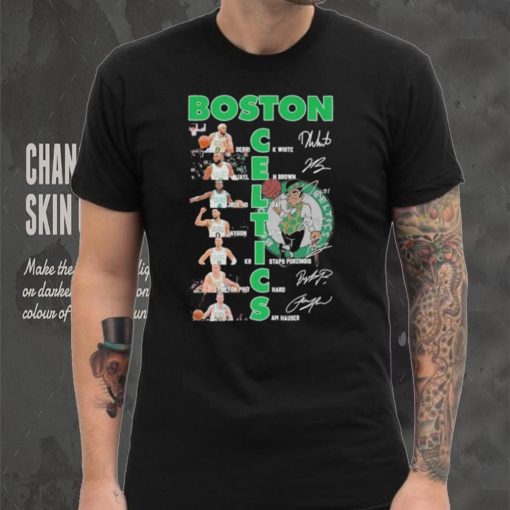 Official boston Celtics Men Baskerball Signature T Shirt