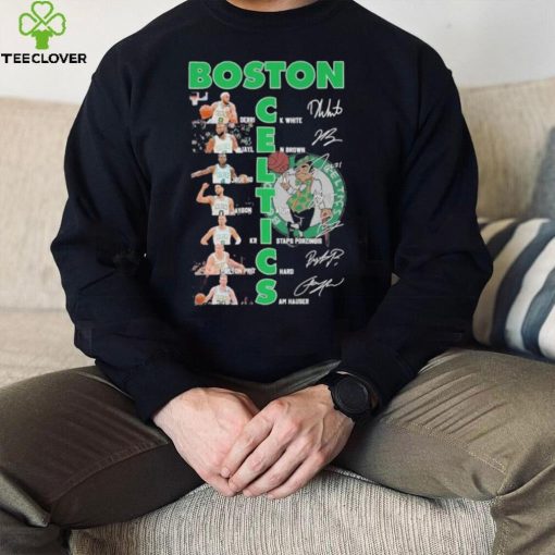 Official boston Celtics Men Baskerball Signature T Shirt