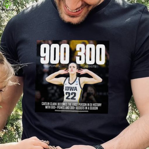 Official caitlin Clark 900+ points 300+ assists women’s DI player shirt