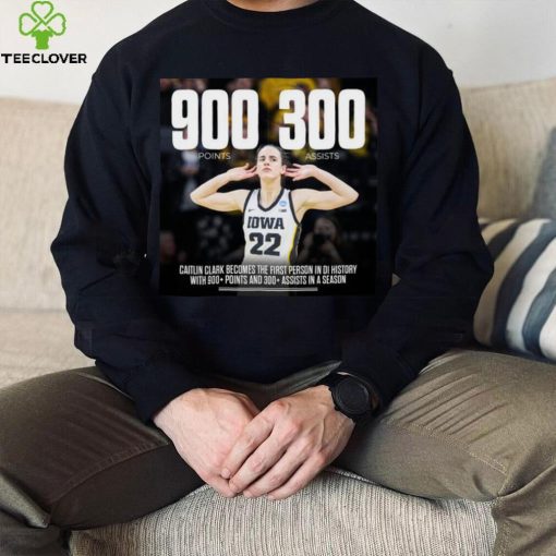 Official caitlin Clark 900+ points 300+ assists women’s DI player shirt