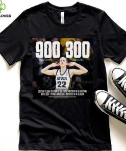 Official caitlin Clark 900+ points 300+ assists women’s DI player shirt