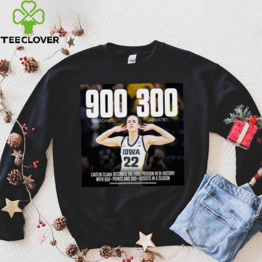 Official caitlin Clark 900+ points 300+ assists women’s DI player shirt