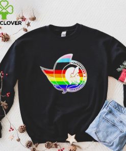 Official canadian tire center pride lgbt logo Ottawa Senators shirt