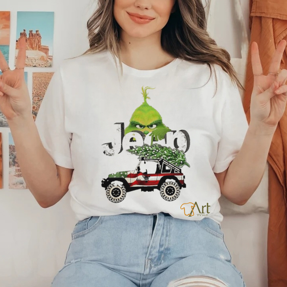 Official car Pine Tree Jeep Grinch American Merry Christmas Shirt Official car Pine Tree Jeep Grinch American Merry Christmas Shirt