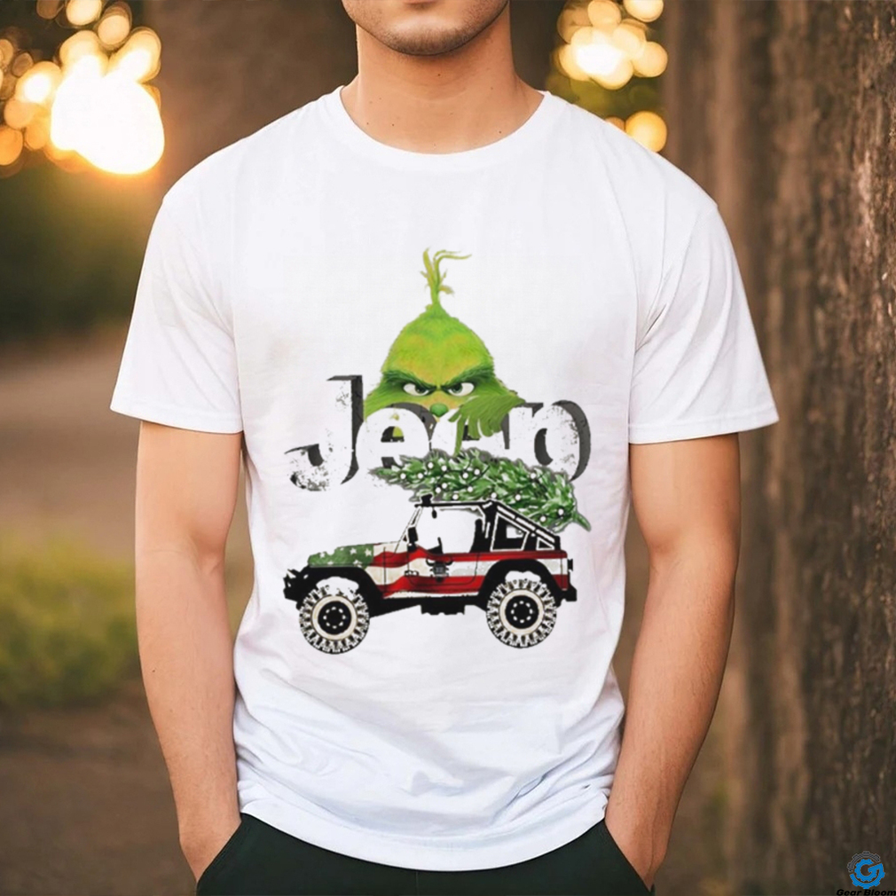 Official car Pine Tree Jeep Grinch American Merry Christmas Shirt Official car Pine Tree Jeep Grinch American Merry Christmas Shirt