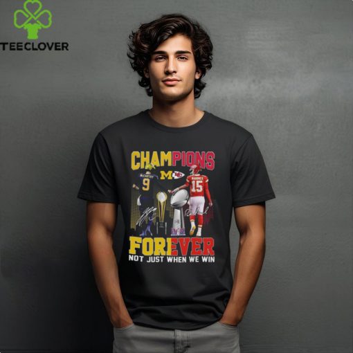 Official champions Jj Mccarthy And Patrick Mahomes Forever Not Just When We Win Signatures Shirt