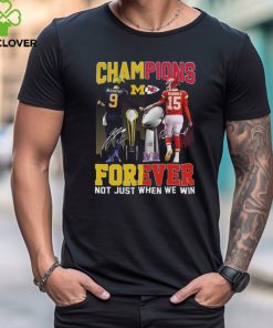 Official champions Jj Mccarthy And Patrick Mahomes Forever Not Just When We Win Signatures Shirt