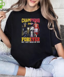 Official champions Jj Mccarthy And Patrick Mahomes Forever Not Just When We Win Signatures Shirt