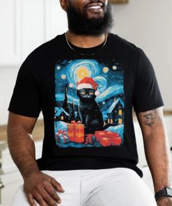 Official christmas Cat Painting Van Gogh Style Shirt