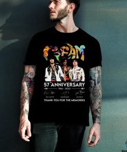 Official cream Band 57th Anniversary 1966 – 2023 Thank You For The Memories T Shirt