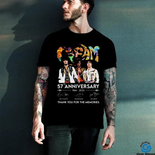 Official cream Band 57th Anniversary 1966 – 2023 Thank You For The Memories T Shirt