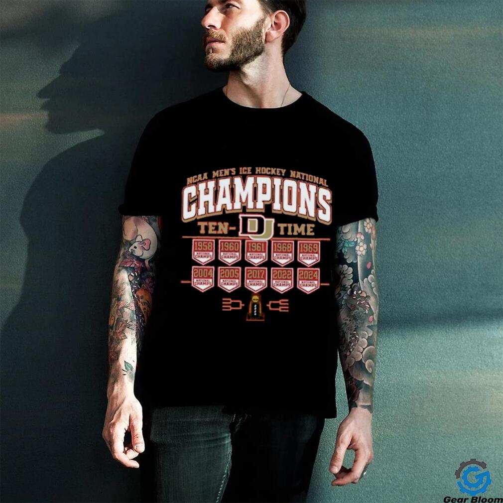 Official denver Pioneers 10 Time NCAA Men’s Ice Hockey National Champions Banner Shirt Official denver Pioneers 10 Time NCAA Men’s Ice Hockey National Champions Banner Shirt