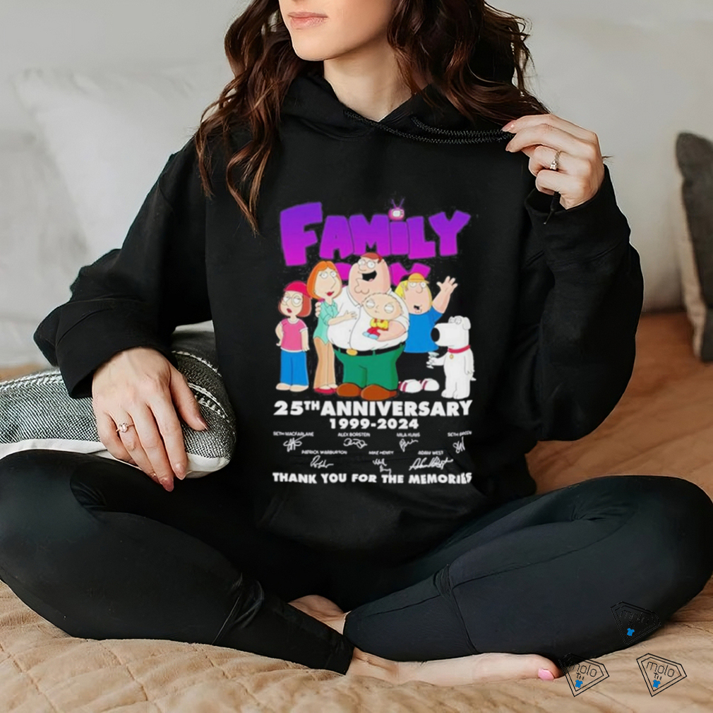 Official family Guy 25th Anniversary 1999 – 2024 Thank You For The Memories Shirt Official family Guy 25th Anniversary 1999 – 2024 Thank You For The Memories Shirt