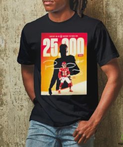 Official fastest Qb In Nfl History To Pass 25000 Yards Congratulations Patrick Mahomes Shirt