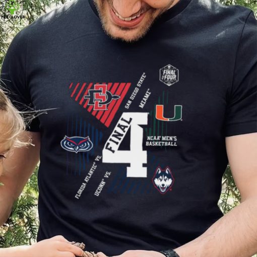 Official florida Atlantic vs San Diego State and Miami vs UConn 2023 NCAA Men’s Basketball Tournament March Madness Final Four Group T Shirt