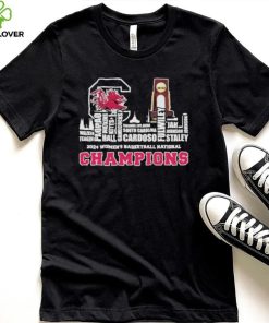 Official gamecocks 2024 Roster With NCAA Champions Trophy Cup Shirt