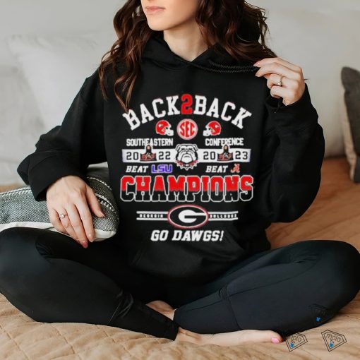 Official georgia Bulldogs Back 2 Back Southeastern Conference Champions Go Dawgs T Shirt