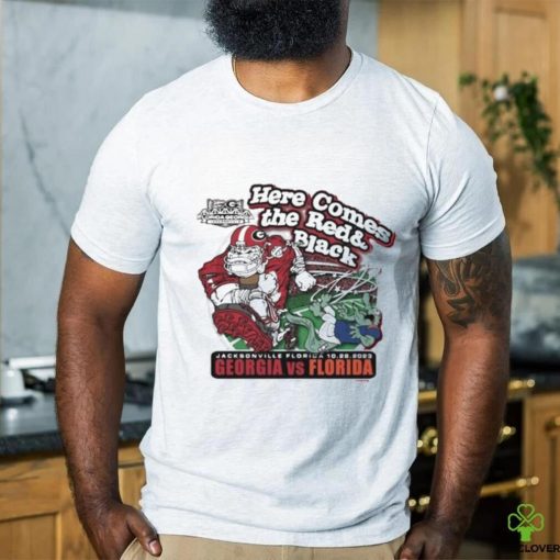 Official georgia Bulldogs Here Comes the Red & Black Georgia vs Florida Jacksonville Florida 10 28 2023 shirt