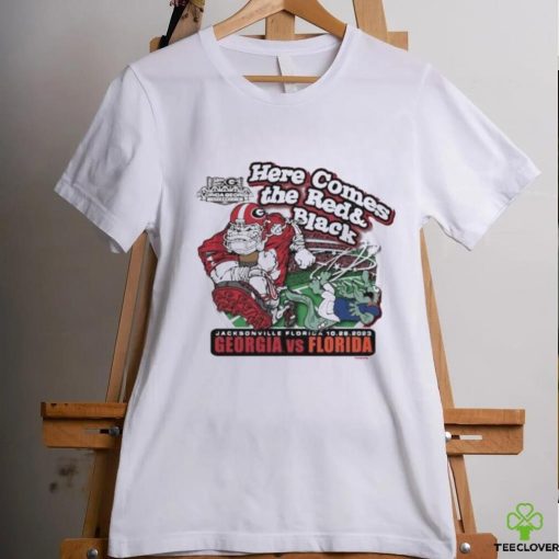 Official georgia Bulldogs Here Comes the Red & Black Georgia vs Florida Jacksonville Florida 10 28 2023 shirt