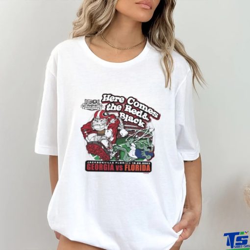 Official georgia Bulldogs Here Comes the Red & Black Georgia vs Florida Jacksonville Florida 10 28 2023 shirt