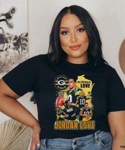 Official green Bay Packers all you need is love Jordan Love signature 2024 shirt 1 Official green Bay Packers all you need is love Jordan Love signature 2024 shirt