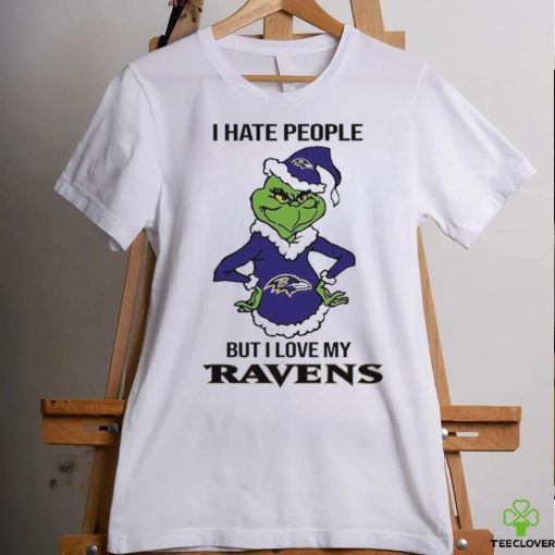 Official grinch I Hate People But I Love My Ravens Shirt