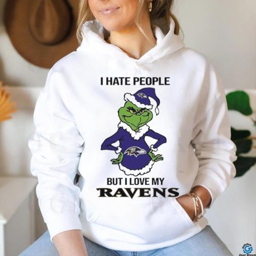 Official grinch I Hate People But I Love My Ravens Shirt