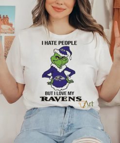 Official grinch I Hate People But I Love My Ravens Shirt