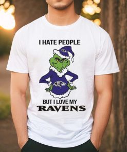 Official grinch I Hate People But I Love My Ravens Shirt