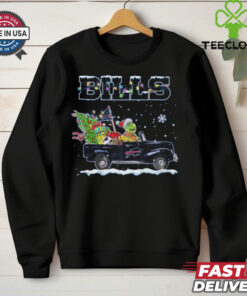 Official happy Merry Christmas The Grinch drive a car Buffalo Bills football logo flag gift Shirt