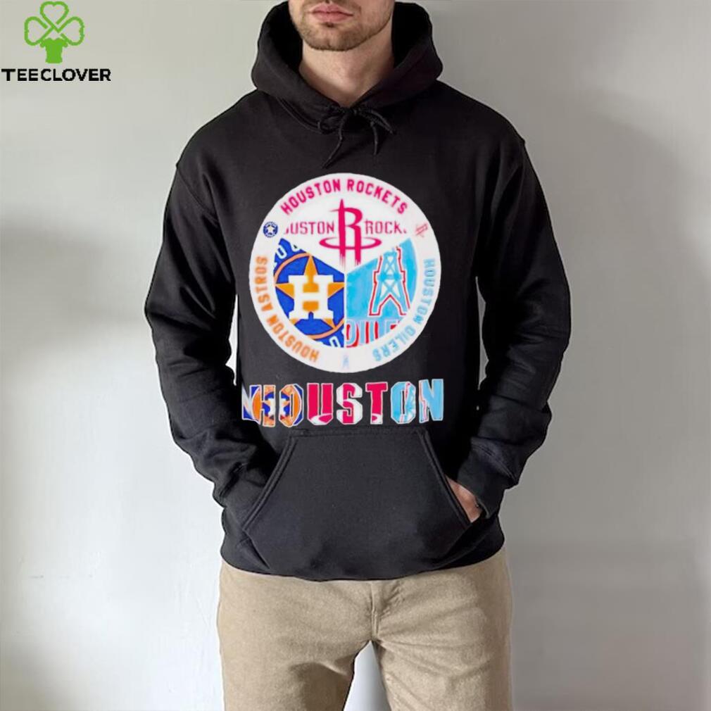 Official houston sport teams houston rockets houston astros and houston  oilers logo t-shirt, hoodie, sweater, long sleeve and tank top