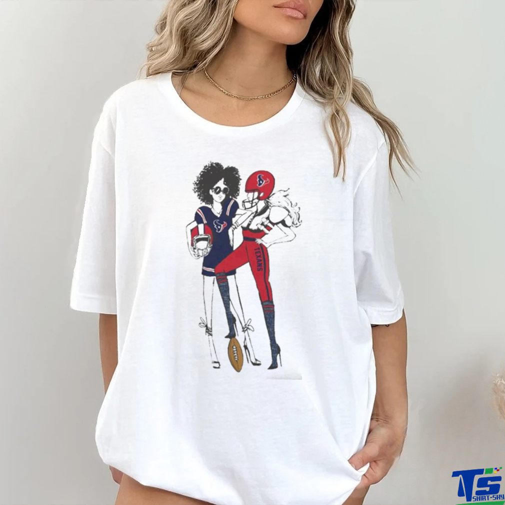 Women's G-III 4Her by Carl Banks White Houston Texans Football Girls Graphic V-Neck Fitted T-Shirt Size: Extra Large