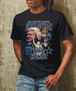 Official how About Them Cowboys Jimmy Johnson Ring Of Honor T Shirt