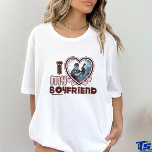 Official i Love My Boyfriend Leon Kennedy Resident Evil shirt