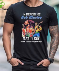 Official in Memory Of Bob Marley May 11 1981 Thank You For The Memories Signature Shirt