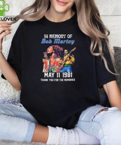Official in Memory Of Bob Marley May 11 1981 Thank You For The Memories Signature Shirt