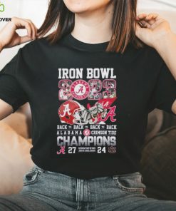 Official iron Bowl 2023 Back To Back To Back To Back Alabama Crimson Tide 27 – 24 Auburn Tigers Nov 25, 2023 Jordan Hare Stadium T Shirt